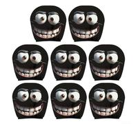 Juego de fundas para reposacabezas de coche con ojos de dibujos animados para decoración del asiento delantero y protección funcional contra la mugre diaria (8)
