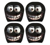 Juego de fundas para reposacabezas de coche con ojos de dibujos animados para decoración del asiento delantero y protección funcional contra la mugre diaria (4)