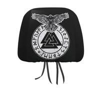 Juego de fundas para reposacabezas de coche con símbolo de nudo celta antiguo vikingo de mitología nórdica. Funda universal para reposacabezas de asientos delanteros y traseros, compatible con la may
