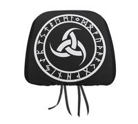 Juego de fundas para reposacabezas de coche con símbolo de nudo celta antiguo vikingo de mitología nórdica. Funda universal para reposacabezas de asientos delanteros y traseros, compatible con la may