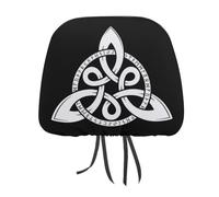 Juego de fundas para reposacabezas de coche con símbolo de nudo celta antiguo vikingo de mitología nórdica. Funda universal para reposacabezas de asientos delanteros y traseros, compatible con la may