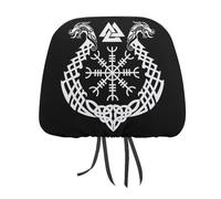 Juego de fundas para reposacabezas de coche con símbolo de nudo celta antiguo vikingo de mitología nórdica. Funda universal para reposacabezas de asientos delanteros y traseros, compatible con la may