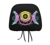 Juego de fundas para reposacabezas de coche, diseño de diosa de la triple luna, bruja pagana wiccan, para asientos delanteros y traseros, universales, para la mayoría de coches, sedán y SUV. Un regal