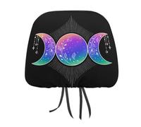Juego de fundas para reposacabezas de coche, diseño de diosa de la triple luna, bruja pagana wiccan, para asientos delanteros y traseros, universales, para la mayoría de coches, sedán y SUV. Un regal