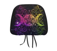 Juego de fundas para reposacabezas de coche, diseño de diosa de la triple luna, bruja pagana wiccan, para asientos delanteros y traseros, universales, para la mayoría de coches, sedán y SUV. Un regal