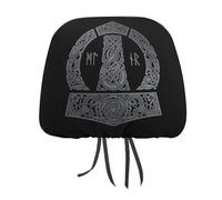 Juego de fundas para reposacabezas de coche, diseño de martillo de Thor vikingo de mitología nórdica, escandinavo, para asientos delanteros y traseros, universal, para la mayoría de coches, sedán y S