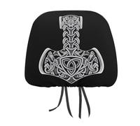 Juego de fundas para reposacabezas de coche, diseño de martillo de Thor vikingo de mitología nórdica, escandinavo, para asientos delanteros y traseros, universal, para la mayoría de coches, sedán y S