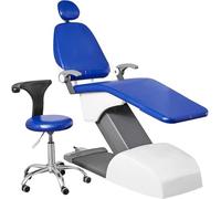 Juego de fundas para sillón dental-4Pcs, Reposacabezas, Pies, Respaldo, Cojín Redondo para Sillón, Protección Elástica Impermeable para Equipos Dentales(Blue)