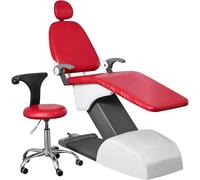 Juego de fundas para sillón dental-4Pcs, Reposacabezas, Pies, Respaldo, Cojín Redondo para Sillón, Protección Elástica Impermeable para Equipos Dentales(Red)