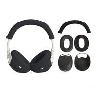 Juego de fundas protectoras de silicona 3 en 1 para auriculares Sony WH-1000XM6 con almohadilla para la diadema y carcasa de orejera, resistente a los arañazos, varios colores (negro)