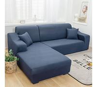Juego De Fundas Sofá En Forma L, Color Liso, Elásticas Y Antideslizantes, For Sofás Seccionales(Grey,3 Seater(190-230cm))