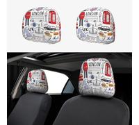 Juego de fundas universales para reposacabezas de coche con estampado "I Love London", 2 unidades, suave y elástico, protector de asiento para furgonetas, SUV, camiones