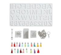 Juego de fundición de silicona para bricolaje, molde para colgantes de borlas de superficie lisa reutilizable con pasadores de cuerno plateados, kit de artesanía de resina para