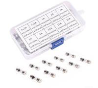Juego de fusibles de vidrio de soplado rápido de 5 x 20 mm, surtido de fusibles de acción rápida de 100 piezas con 10 clasificaciones de corriente para automóviles y juguetes electrónicos
