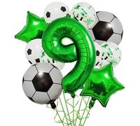 Juego de fútbol Digital verde 12 Uds., globo película aluminio, decoración fiesta temática Copa Mundial, cumpleaños para Fiestas(Color10)