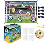 Juego de fútbol para niños - Juego de portería de tela, kit de equipo de entrenamiento, juego de entrenamiento con pelota y estacas de suelo, divertido juego al aire libre | Para niñas a partir de 3
