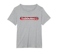 Juego de fútbol Subbuteo Classic Logo Camiseta, Mujer Tallas Grandes, Gris Jaspeado, 1XL Grande