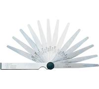 Juego de galgas de espesores, precisión en mediciones, materiales duraderos, ideal para calibración y control de calidad en talleres.