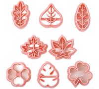 Juego de galletas de 8 piezas con diseños de hojas naturales para galletas caseras, pasteles y postres estilo panadería