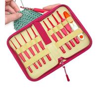 Juego de ganchos con estuche, juego de ganchos, aguja de ganchillo para manualidades de hilo, tijeras - Suministros de punto, mango ergonómico, herramientas de arte artesanal de tejer a mano, tomadas