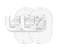 Juego de ganchos para barra de cortina: perfil moderno con abrazadera autoadhesiva, montaje en superficie sin daños, construcción impermeable, accesorio de suspensión de poste seguro | Configuración d