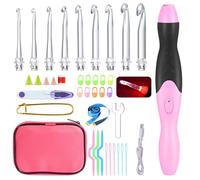 Juego De Ganchoss De Ganchillos LEDs,9 Piezas Ganchos De Ganchillo Con Luz LED,Iluminados Juego De Ganchos De Ganchillo 2.5MM-6.5MM,Crochet Gancho Con LED Para Hilo De Tejer