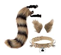 Juego de gargantilla de orejas y cola de zorro para adultos y niños, decoración de fiesta de Halloween