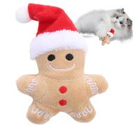 Juego de gato de pan de jengibre - Juguete de vacaciones para gatos con relleno de hierba gato, Ginger Bread Man Kitty Toy | Ideal Para Tiempo Festivo De Juego, Ofrece Horas De Diversión Y