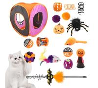 Juego de Gatos: pasaje Cuadrado Plegable, de Felpa, Bola rodante, Accesorios hinchables del | Kit de enriquecimiento de Gatos Festivos de Vacaciones para hogar, apartamento, Dorm