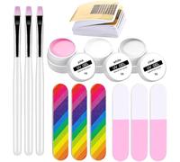 Juego de gel de uñas - de curado LED incluida de larga duración - con gel alargador y formas | Para principiantes, mujeres, madres, profesionales, salón de belleza y uso diario