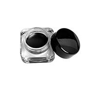 Juego de gel delineador de ojos | 1 delineador de ojos en gel resistente al agua, maquillaje, de dramático, negro con pincel, cosmético de belleza que dura todo el día (negro, 0, 18 oz