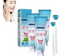 Juego de gel limpiador lingual, raspador de lengua, juego de gel limpiador lingual, con cepillo de higiene bucal, kit de limpieza lingual para un aliento fresco (3)