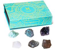 Juego de gemas personalizadas - 6 piedras preciosas por signo del zodiaco para la curación, meditación y equilibrio energético - Elegante caja de regalo - Calidad premium y producción sostenible, 17