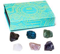 Juego de gemas personalizadas - 6 piedras preciosas por signo del zodiaco para la curación, meditación y equilibrio energético - Elegante caja de regalo - Calidad premium y producción sostenible, 17
