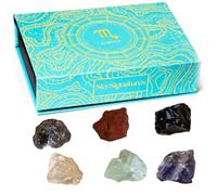 Juego de gemas personalizadas - 6 piedras preciosas por signo del zodiaco para la curación, meditación y equilibrio energético - Elegante caja de regalo - Calidad premium y producción sostenible, 17