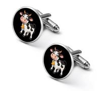 Juego de gemelos de vaca para hombre, diseño de vaca, para camisas clásicas, para bodas, negocios, 2.0cm, Metal, No es una piedra preciosa