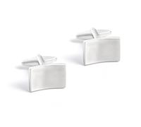 Juego de gemelos para hombre, clip de corbata y gemelos, chapado en plata, rectángulo simple, 19,5 x 13 cm, joyería para marido, papá, día de San Valentín, negocios, 19.5x13CM, Plata, No es una piedra