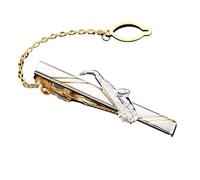 Juego de gemelos y clip de corbata en forma de avión para hombre, accesorios chapados en oro, juego de regalo de boda, talla única, Madera de agar, No es una piedra preciosa