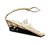 Juego de gemelos y clip de corbata en forma de avión para hombre, accesorios chapados en oro, juego de regalo de boda, talla única, Madera de agar, No es una piedra preciosa