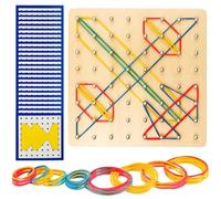 Juego de Geoboard de Madera, Tablero de geometría, Juguetes de Madera Montessori para niños, Inspirar la imaginación y la Creatividad de los niños (Large)