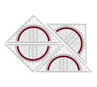 Juego de geometría cuadrada integrada de 180 grados, regla de dibujo, herramienta de medición de ángulos para dibujo arquitectónico, herramienta de dibujo técnico con escalas