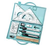 Juego de geometría para estudiantes, juego de brújula - Juego de herramientas de precisión de geometría 16x,Redacción de herramientas con suministros de dibujo de cajas de almacenamiento para artis