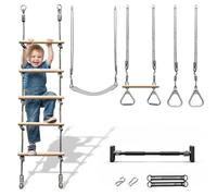 Juego de gimnasia 5 en 1 para niños HyperMotion barra de expansión ruedas de escalera columpio para el hogar y el jardín entrenamiento escalada actividad de movimiento para niños