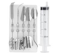 Juego de glaseado para decoración, juego de boquillas de jeringa para tuberías, herramienta de crema para decoración de pudín de plástico reutilizable de acero inoxidable con