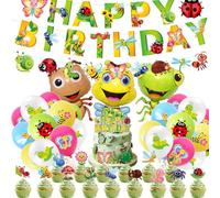 Juego de globos de 40 piezas para fiestas de cumpleaños de insectos, suministros de fiesta con temática de animales salvajes como abejas y mariposas, incluyendo globos de insectos, pancartas y