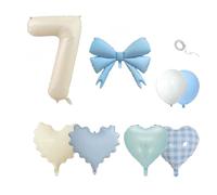 Juego de globos de cumpleaños, azul crepúsculo, 42 piezas con globos corazón, nube, lazo, decoración para fiestas de primer cumpleaños (número 11)