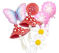 Juego de globos de fiesta de bosque de cuento de hadas, globos de hadas de mariposa y hongos para primer cumpleaños, fiesta del país de las maravillas, baby shower y decoración de fiesta en el jardín