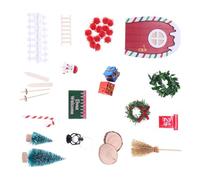 Juego de gnomos de pueblo navideño y puerta de hadas en miniatura, casa de muñecas, decoración de mesa, colección de gnomos en miniatura