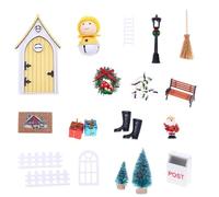 Juego de gnomos de puerta de hadas en miniatura para casas de muñecas, pueblo de Navidad, decoración de mesa, colección de figuras de gnomos en miniatura