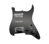 Juego de goleadores HSH Strat precableado con interruptor multifunción negro Pickups 3-Ply Pickguard apto para Fender Stratocaster